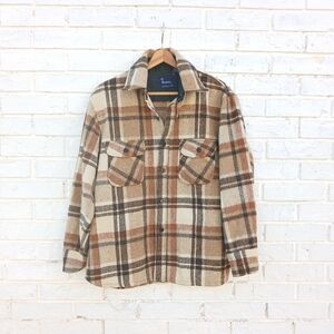 Vintage Brewster Wool Blend Plaid Shirt Medium
